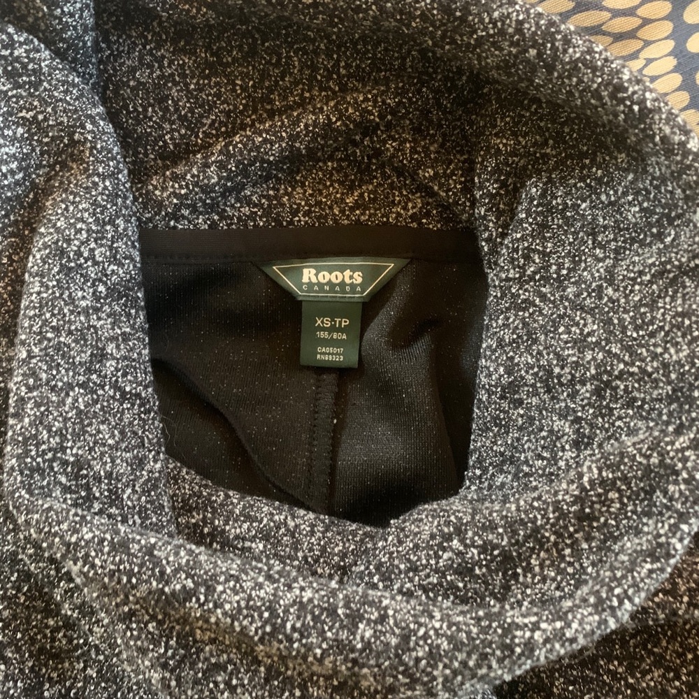 Roots pullover cowl neck sweater